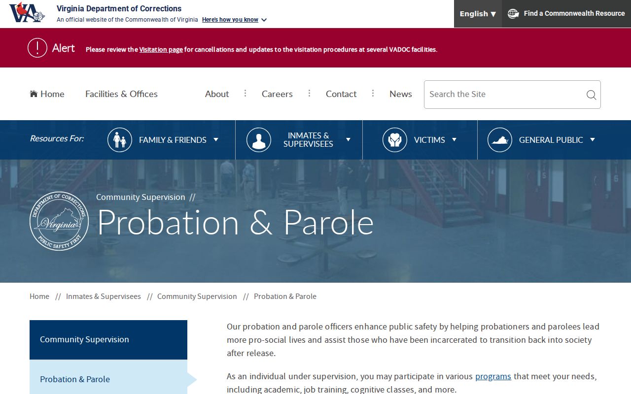 Giles County arrest history and Virginia probation or parole information