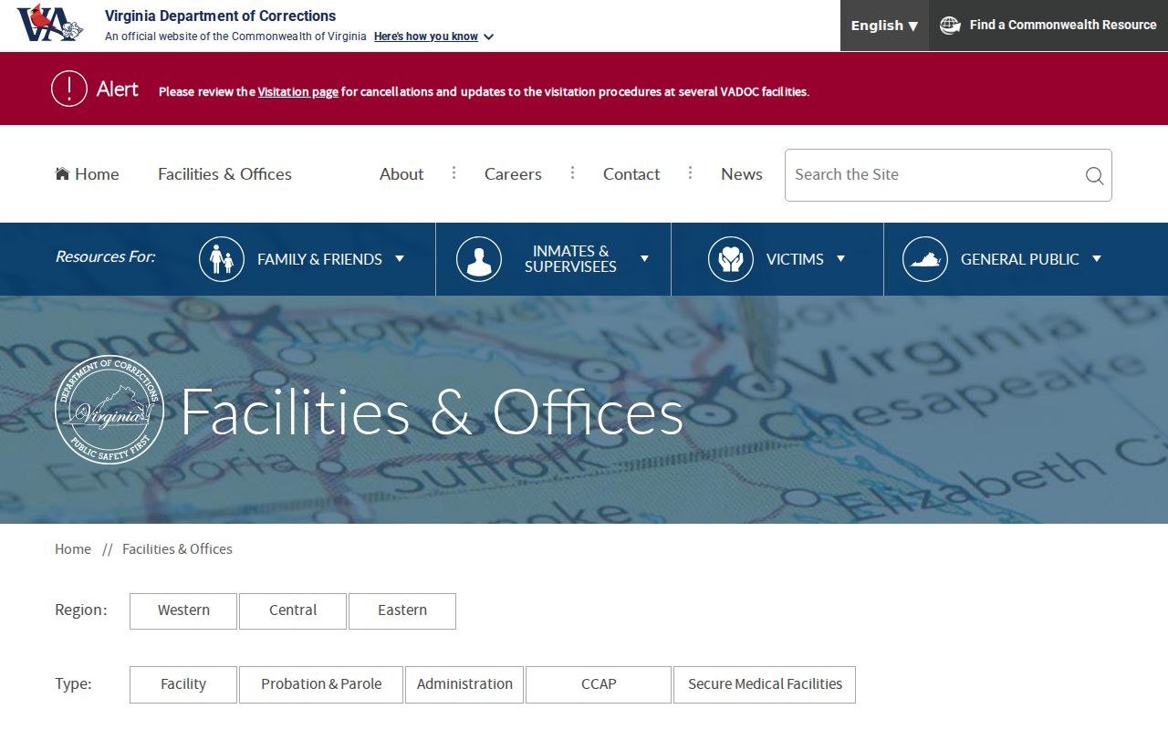 Giles County arrest record follow-up through VADOC facilities and offices