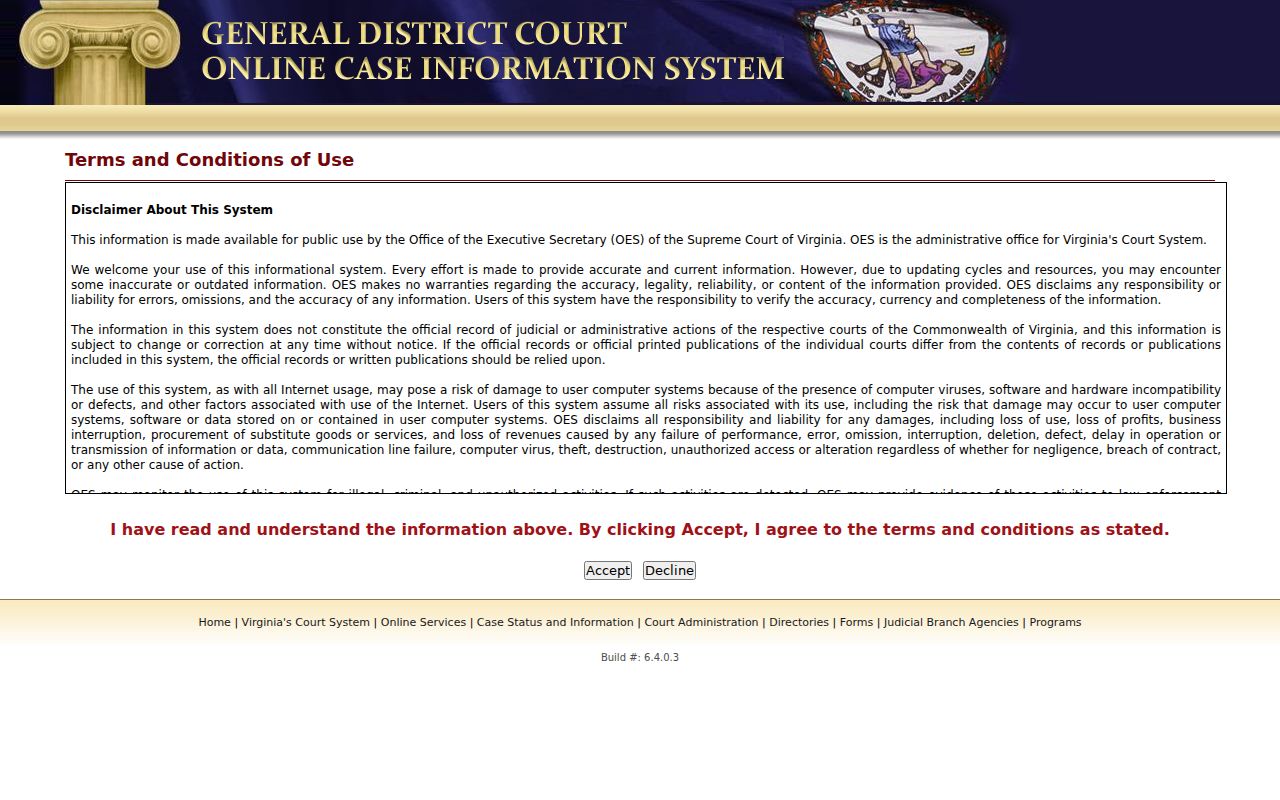 Giles County General District criminal court case search