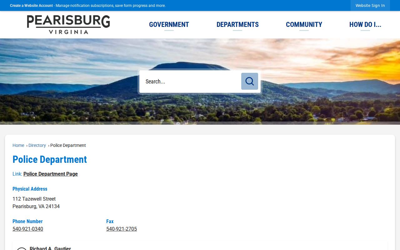 Giles County Pearisburg police criminal records directory