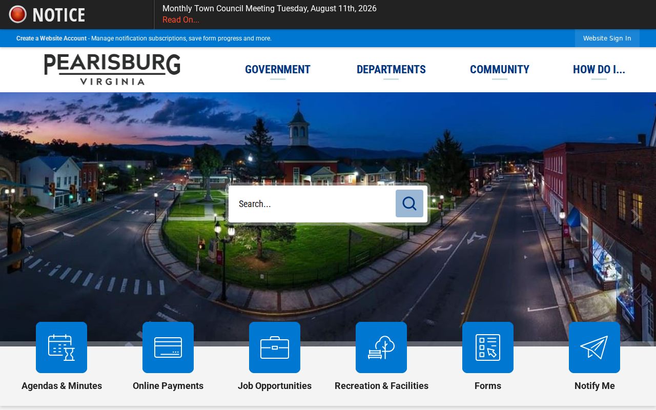 Giles County Pearisburg town hall criminal records source