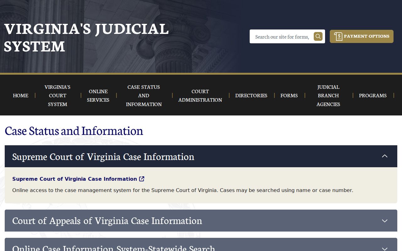 Giles County criminal court record information from the Virginia Judiciary